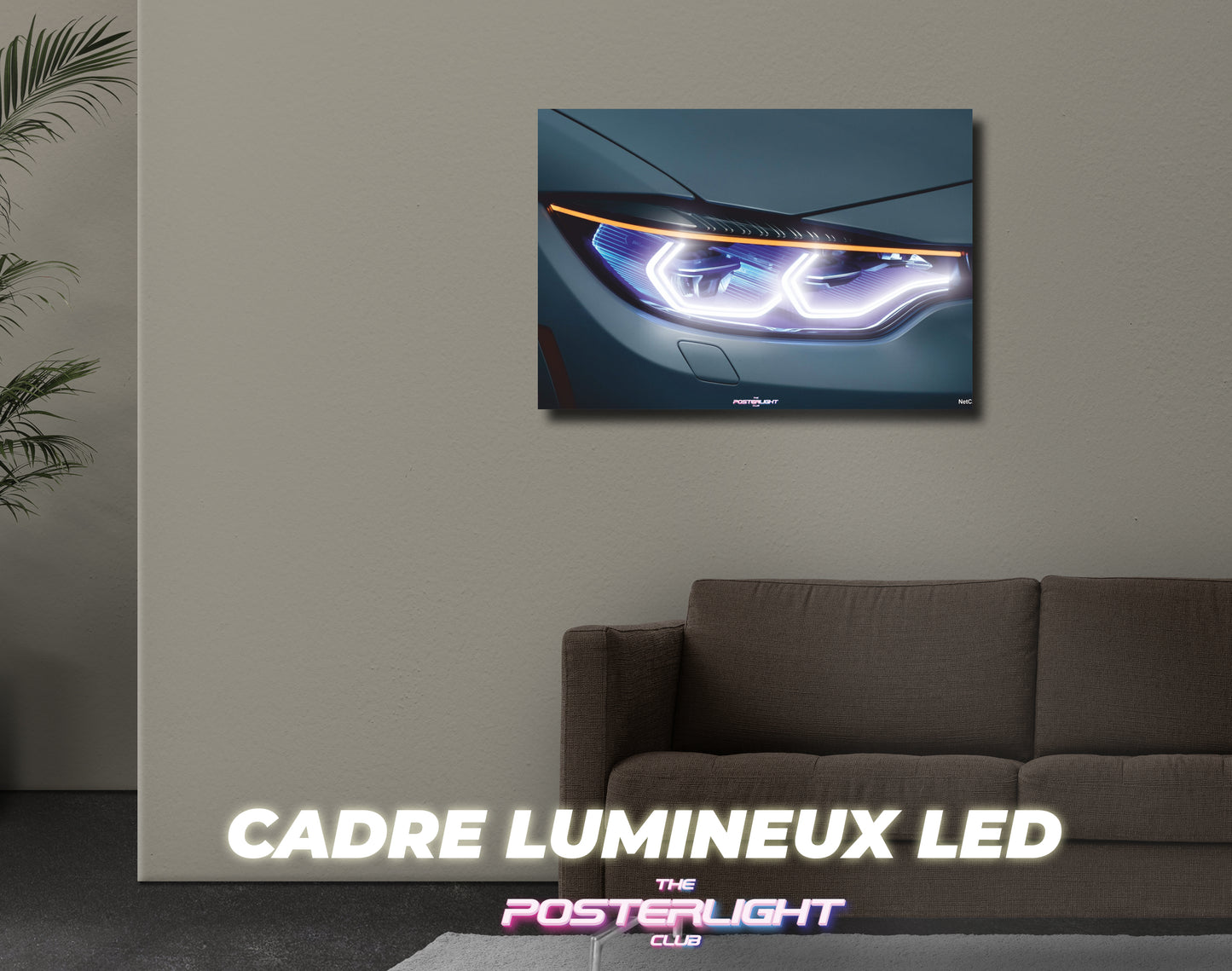 POSTER METALIQUE LUMINEUX