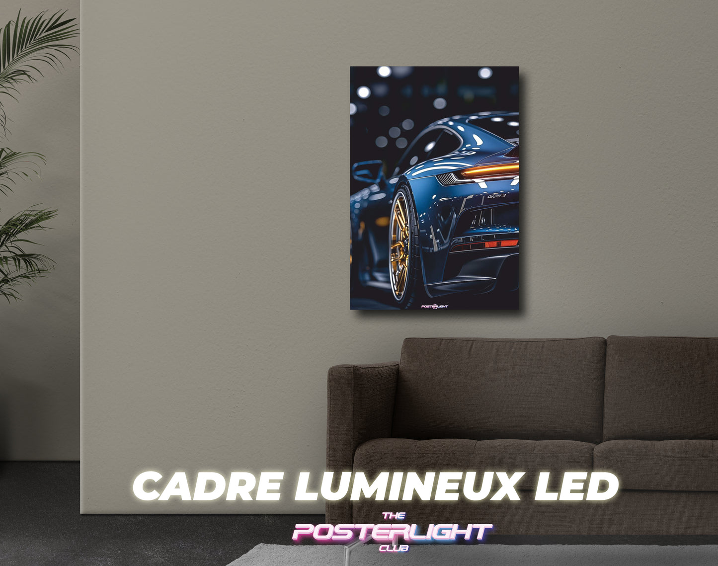 POSTER METALIQUE LUMINEUX